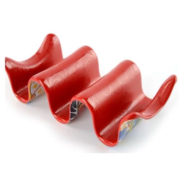 Prepara Multi Taco Holder in Red / two sided Set Of 4 - Picture 2 of 5